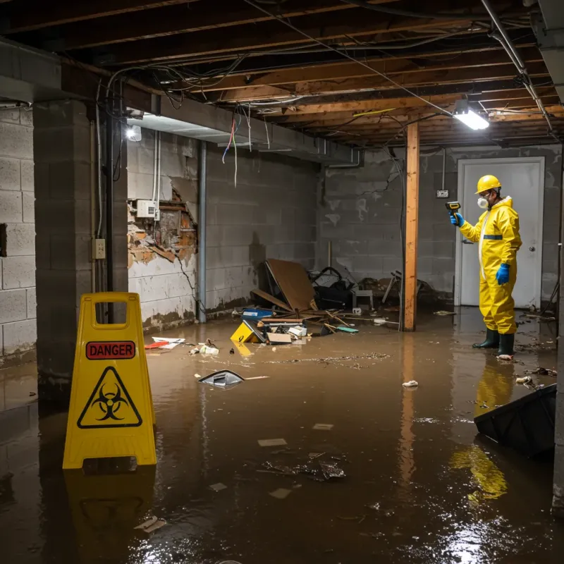 Flooded Basement Electrical Hazard in Plymouth, NC Property